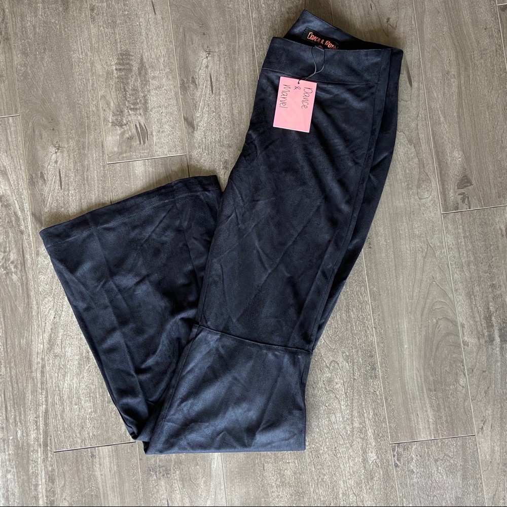 Dance & Marvel | Black Faux Suede Flare Pants - Picture 4 of 4